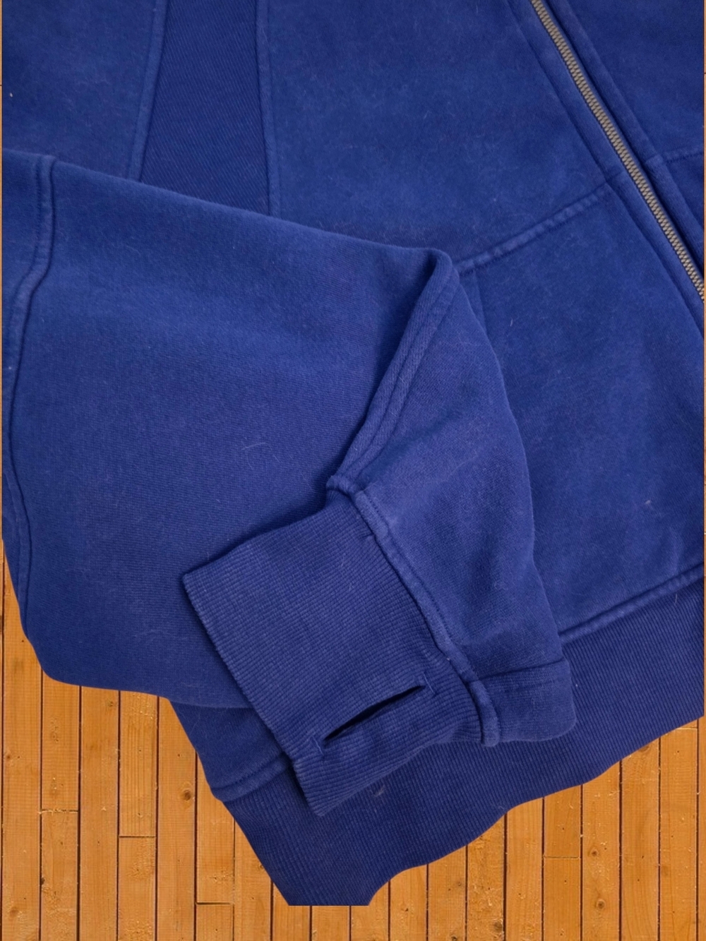 Lululemon Scuba Full Zip Hoodie Blue Oversized Thumbhole Heavyweight Sweatshirt - Picture 9 of 13